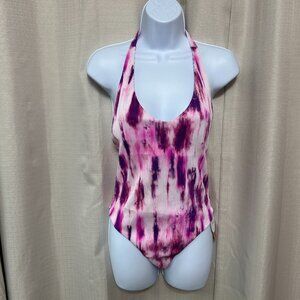 PQ Swim Spell Avery Halter One Piece Swimsuit Women's Size Small Pink NWT